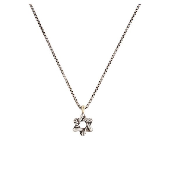 David Yurman Jewelry - DAVID YURMAN TWO-TONE 14K YELLOW GOLD & STERLING STAR OF DAVID PENDANT NECKLACE